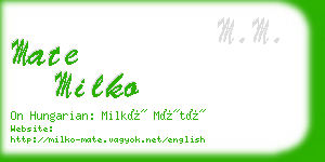 mate milko business card